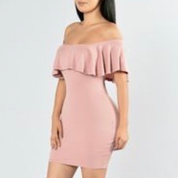 fashion nova pink off the shoulder dress